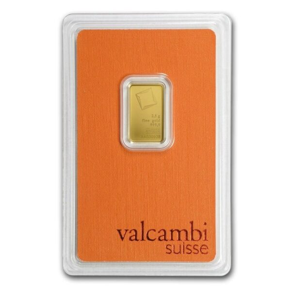 2.5 Gram Valcambi goudbaar met certificaat