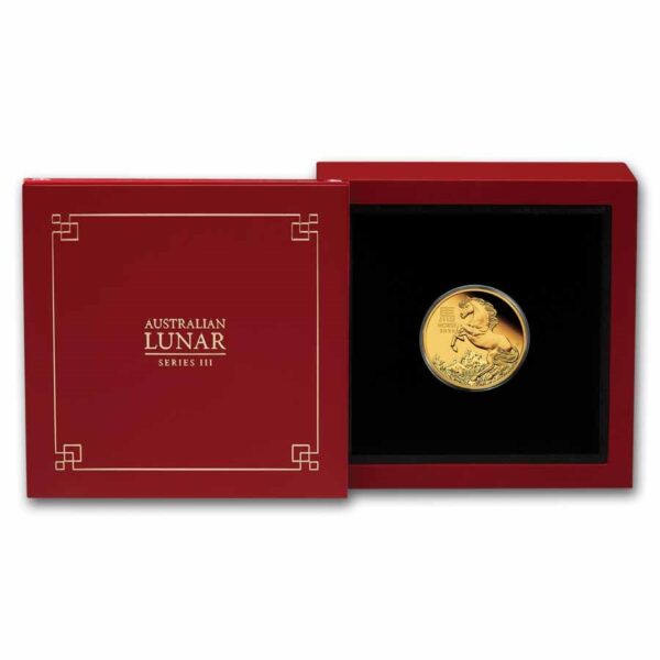 2026 1/4 oz goud Lunar III year of the horse proof met box.3