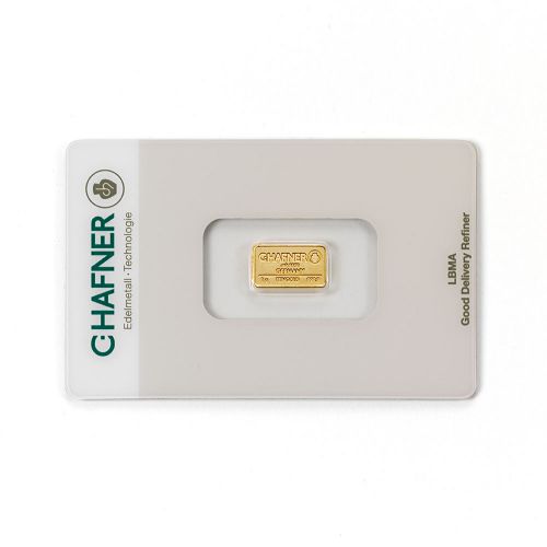 Definitief aankomst uitbreiden 1 gram goudbaar - C.Hafner (met certificaat) - 101 munten