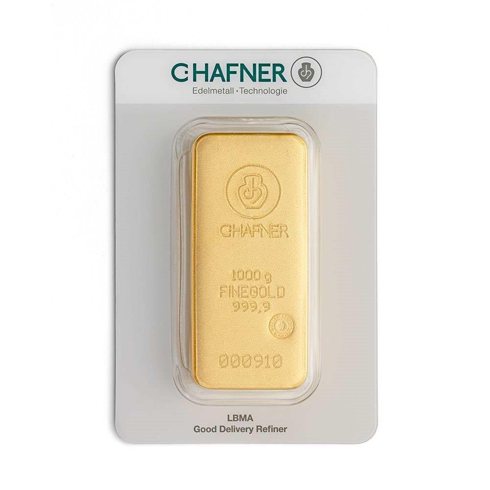 Claire Kanon verdund 1 kilo goudbaar - C.Hafner (met certificaat) - 101 munten
