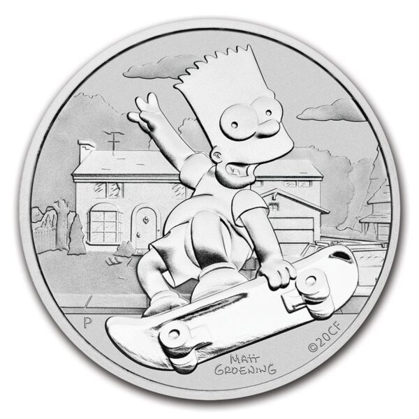 Tuvalu Bart Simpson 1 oz 2020 front 101munten bart simpson