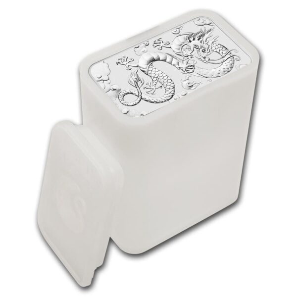 Tube (leeg) Rectangle dragon 1 oz zilver