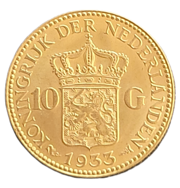 Gouden 10 Gulden Wilhelmina 1933 101munten Gouden 10 Gulden Wilhelmina 1933 101munten