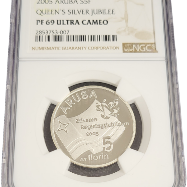 Aruba 5 florin 2005 zilveren regeringsjubileum