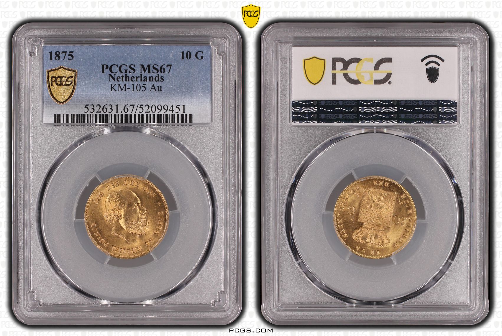 10 gulden 1875 MS67