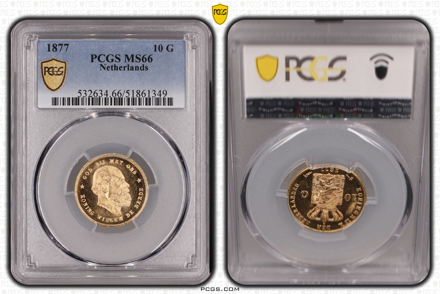 10 gulden 1877 MS66