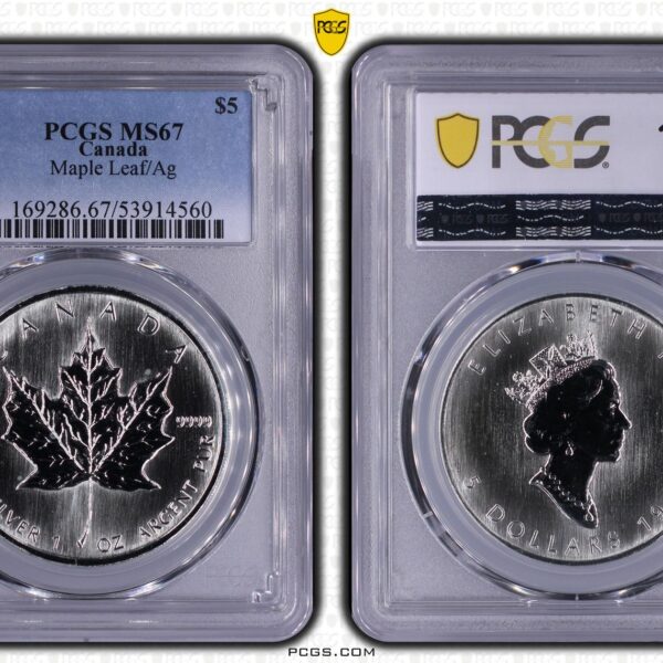 1 oz Maple Leaf 1991 MS67 PCGS