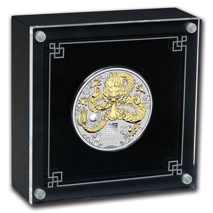Lunar III Gilded in Box Year of the Dragon 1 oz 2024 (25.000