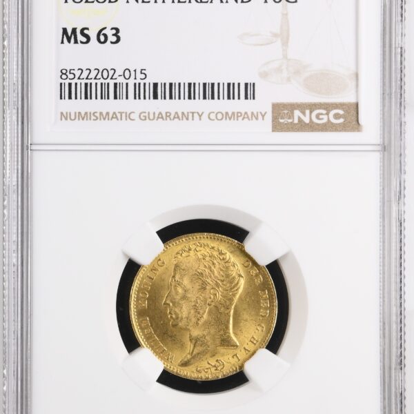10 gulden 1828 Brussel MS63 NGC