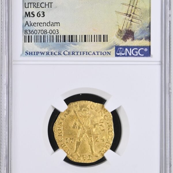 Gouden Dukaat 1724 Utrecht MS 63 NGC VOC Akerendam
