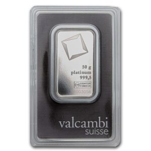 50 gram Platina baar, met certificaat