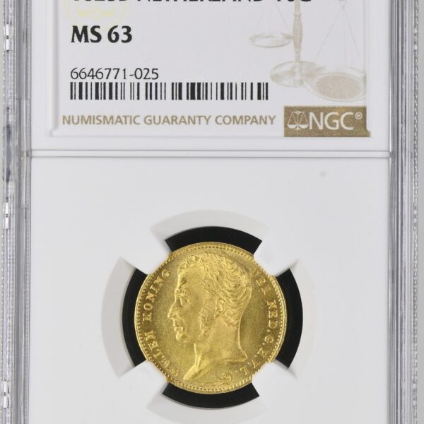 10 gulden 1825 Brussel MS63 NGC