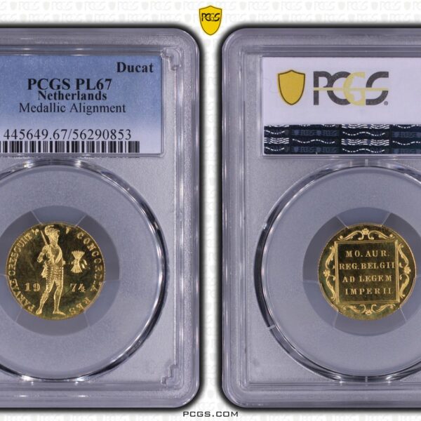 Dukaat 1974 Medaille slag PL67 PCGS