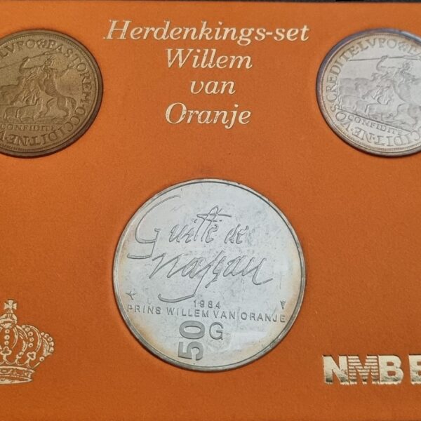 Herdenkingsset Willem van Oranje met 50 Gulden 1984