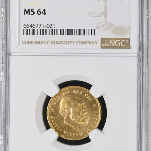 10 gulden 1889 MS64 NGC