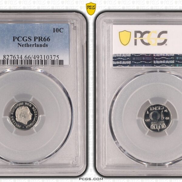 Koningin Juliana 10 cent 1970 Proof PCGS PR66