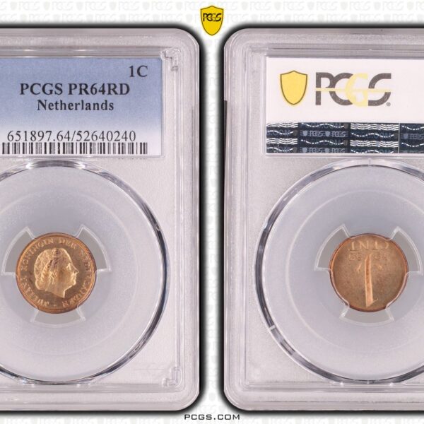 Koningin Juliana 1 cent 1963 Proof PR64 RD PCGS