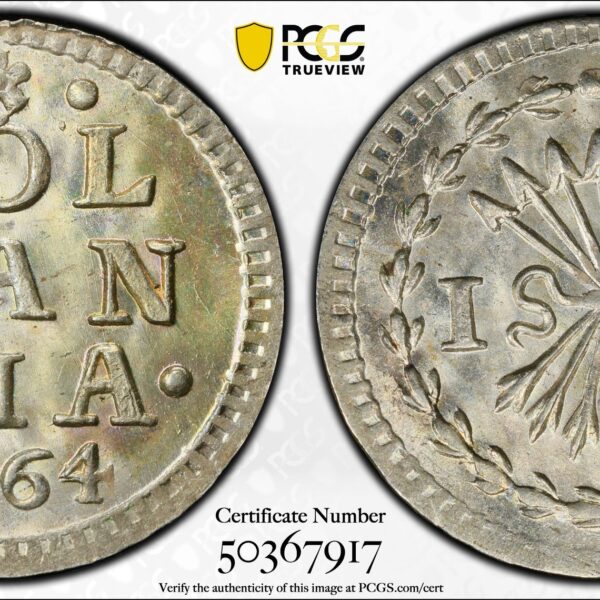 Provincie Holland Pijl-of Bezemstuiver 1764 PCGS gecertificeerd MS65