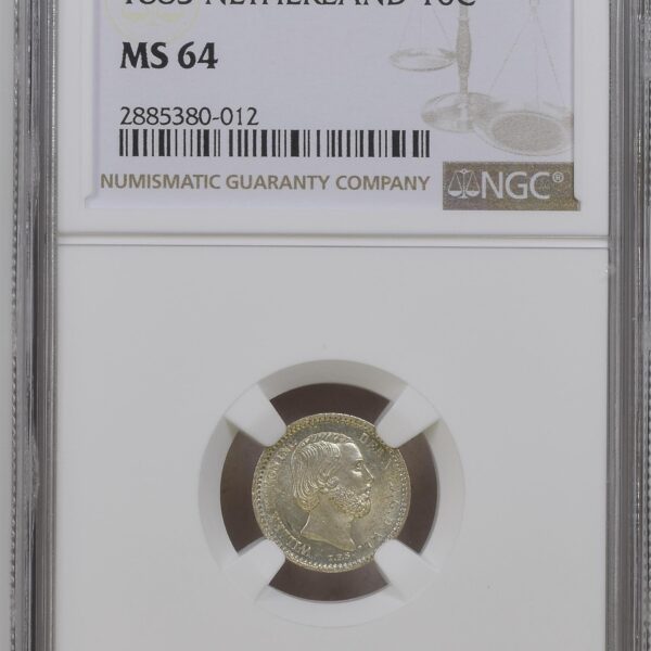 10 cent 1885 MS64 NGC Willem III obv
