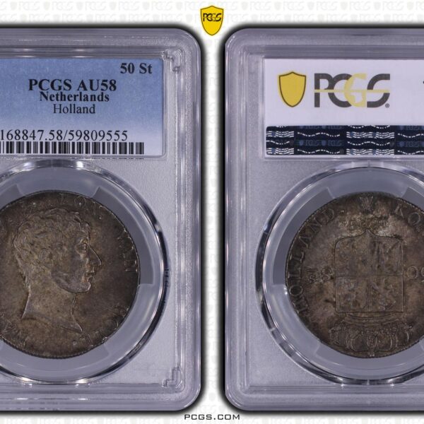50 stuiver 1808 Lodewijk Napoleon AU58 PCGS