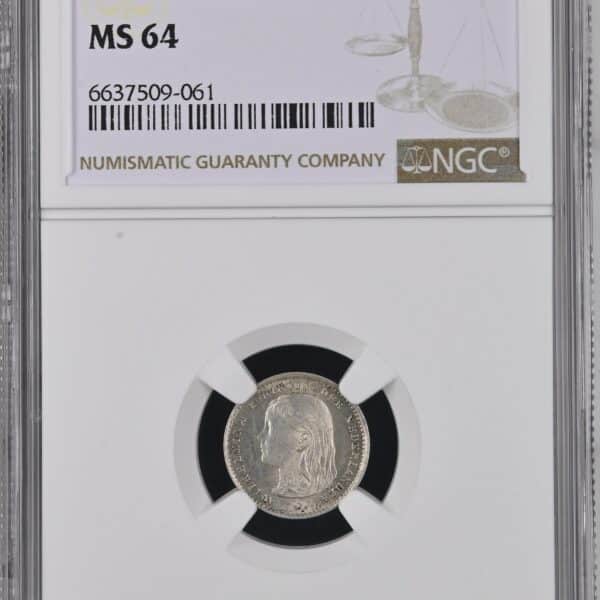 Koningin Wilhelmina 10 cent 1895 NGC MS64