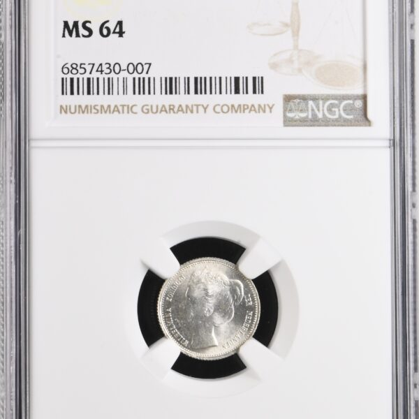 Koningin Wilhelmina 10 cent 1901 NGC MS64