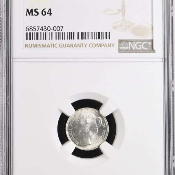 Koningin Wilhelmina 10 cent 1901 NGC MS64