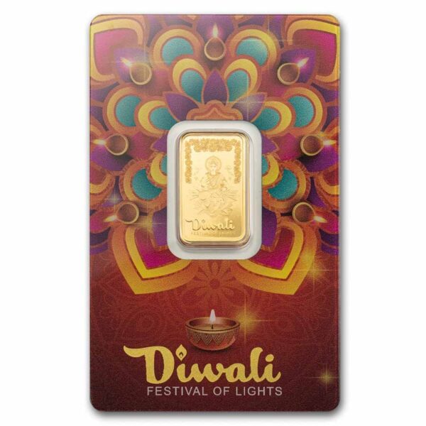 5 gram goudbaar Pamp Diwali, Lakshmi en Rangoli