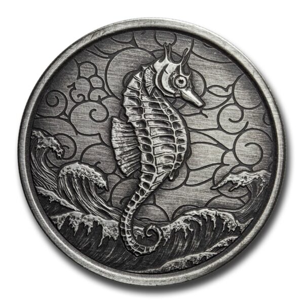 Samoa Seahorse 1 oz 2020 Antique Finish