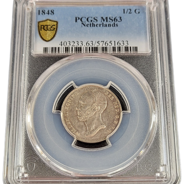 halve gulden 1848 MS63 PCGS