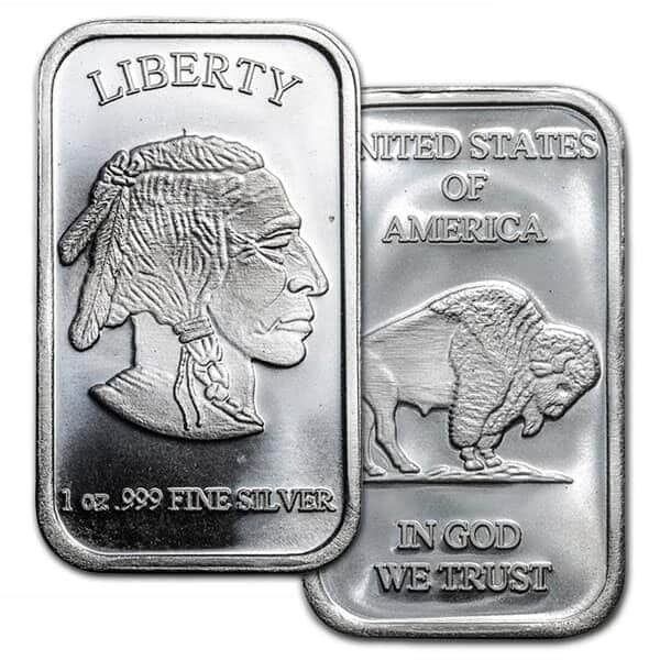 Indian Head 1 oz zilver baar