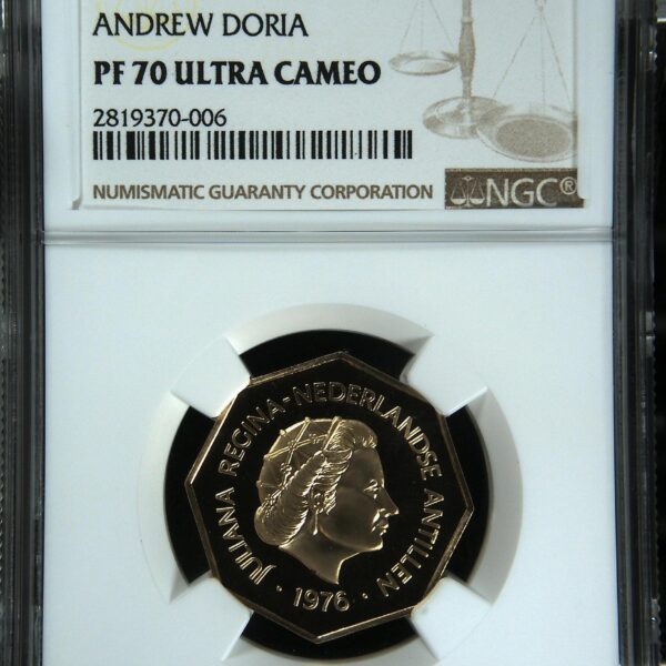 200 Gulden 1976 Andrew Doria Proof (Franklin Mint) NGC PF70 UCAM