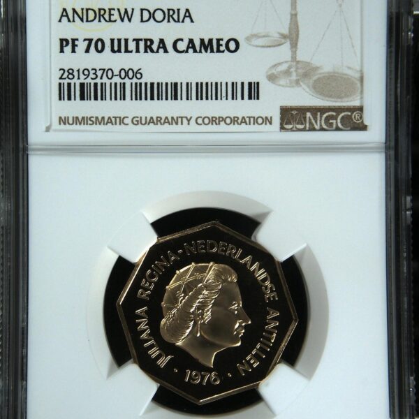 200 Gulden 1976 Andrew Doria Proof (Franklin Mint) NGC PF70 UCAM