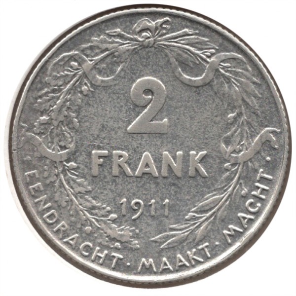 zilveren 2 Belgische Franc (1866-1912)
