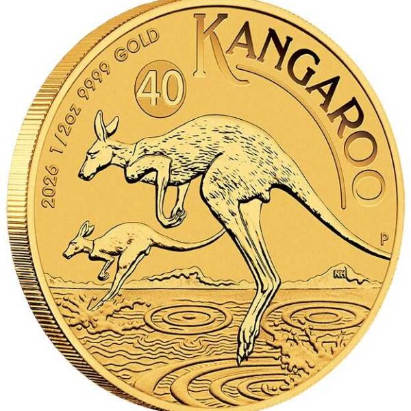 Gouden Kangaroo Nugget 1/2 oz  2026 40e editie munt!
