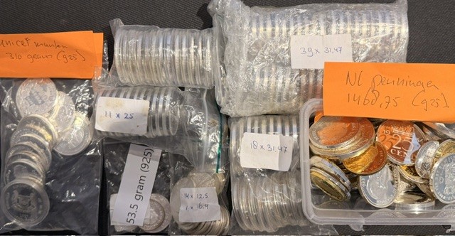 Zilveren munten en penningen Sterling 4.045 gram