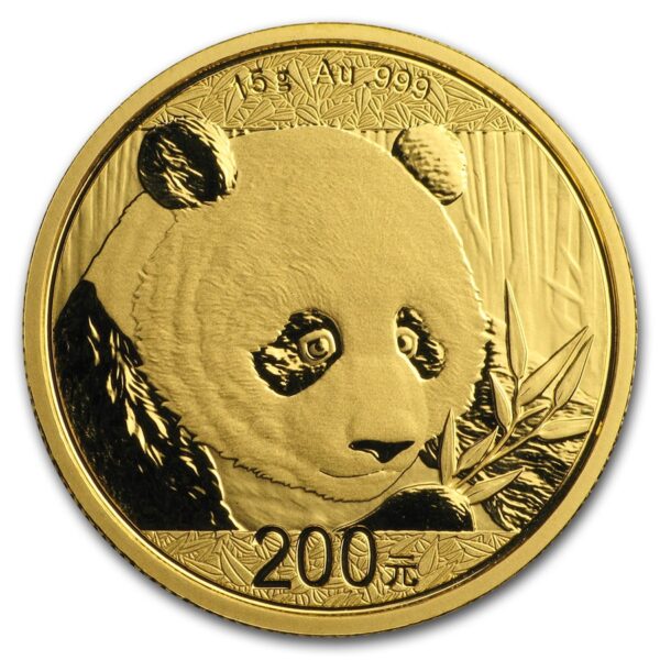 Gouden China Panda 15 gram 2018 voorkant
