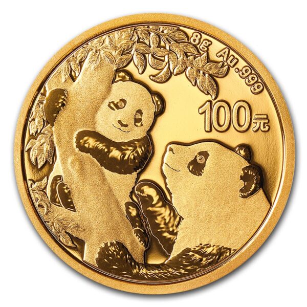 Gouden China Panda 8 gram 2021 voorkant