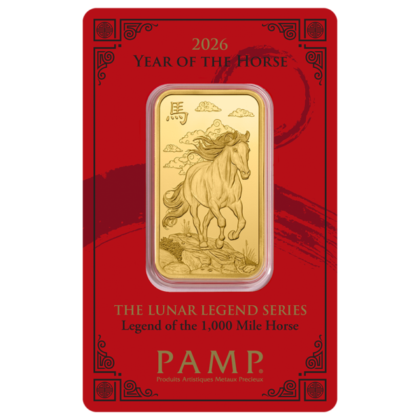 Lunar Legends 2026 Year of the Horse 1 oz Goudbaar