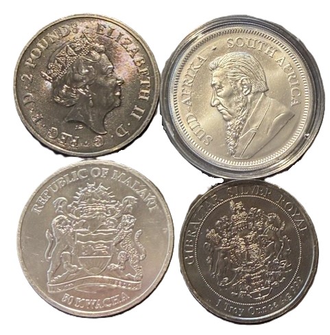 4 x 1 oz speciale edities o.a. Springbok en Krugerrand