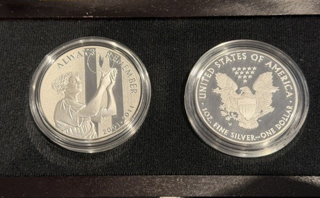 9/11 Set American Silver Eagle 1 oz 2011 Proof en Honor and Hope 1 oz