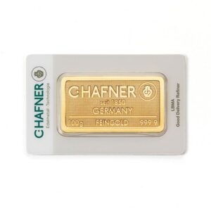 100 gram goudbaar LBMA-gecertificeerd, met certificaat