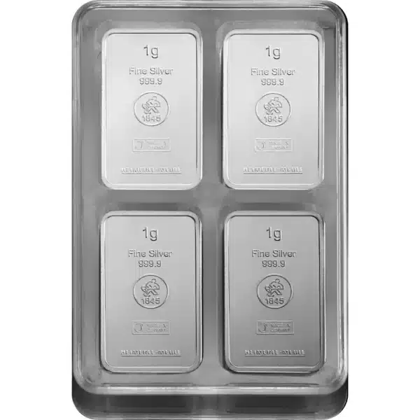 50 x 1 gram zilverbaar Heimerle + Meule Unity box