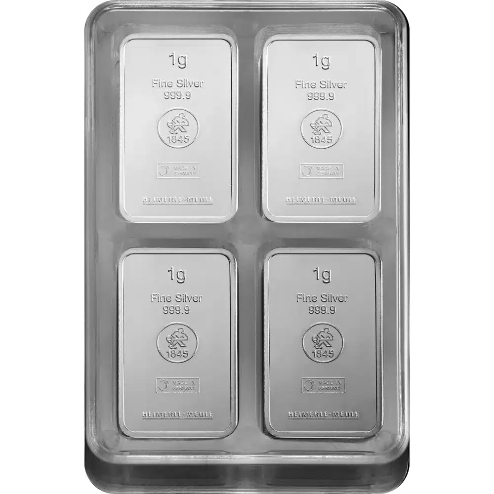 50 x 1 gram zilverbaar Heimerle + Meule Unity box