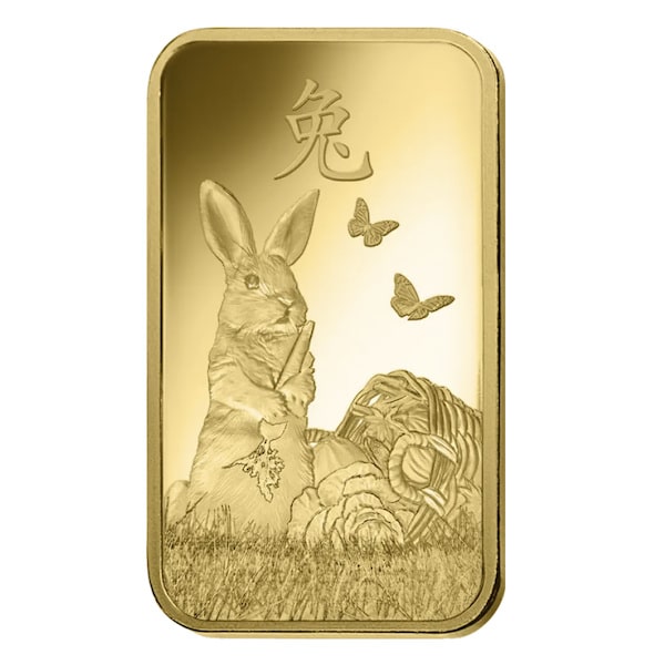 Lunar Pamp 1 oz goudbaar year of the rabbit