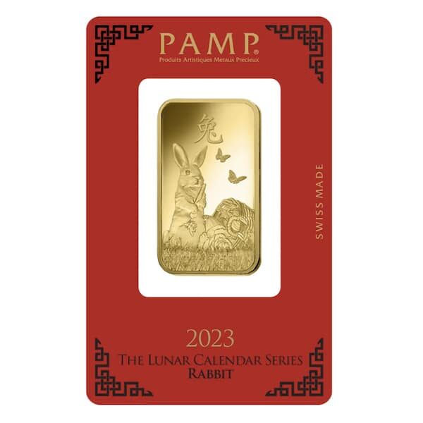 Lunar Pamp Suisse 1 oz goudbaar Year of the Rabbit
