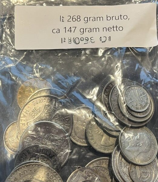 Lotje Zilveren Wereld munten ca 147 gram netto zilver + 5 x 1 oz (nu slechts spot)
