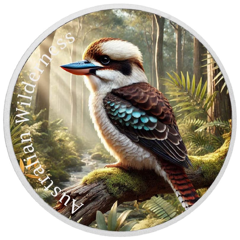 Kangaroo 1 oz 2026 Australian Wilderness Kookaburra Colourized