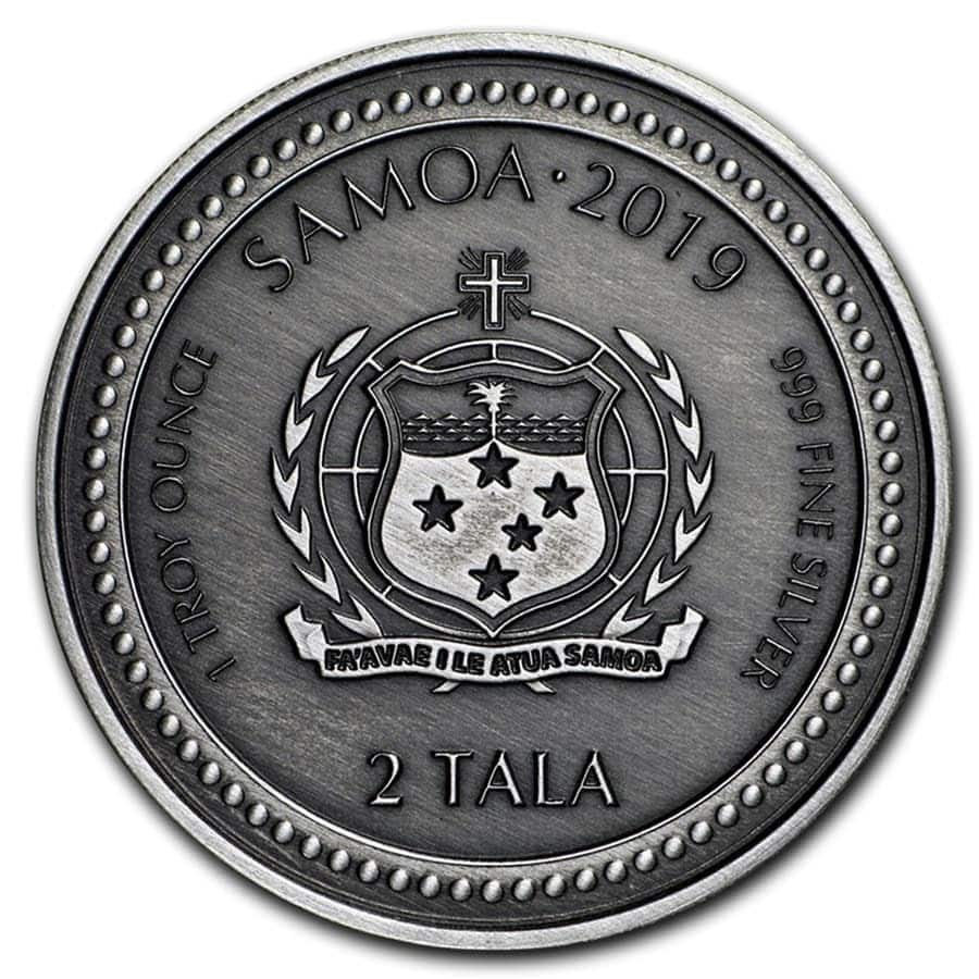 Samoa Seahorse 1 oz 2019 Antique Finish