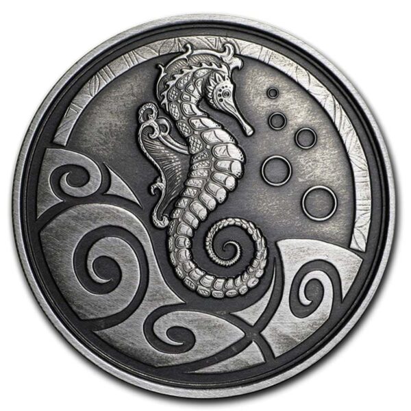 Samoa Seahorse 1 oz 2019 Antique Finish